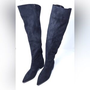 On 34th Gabriella Boots Black Faux Suede Knee High